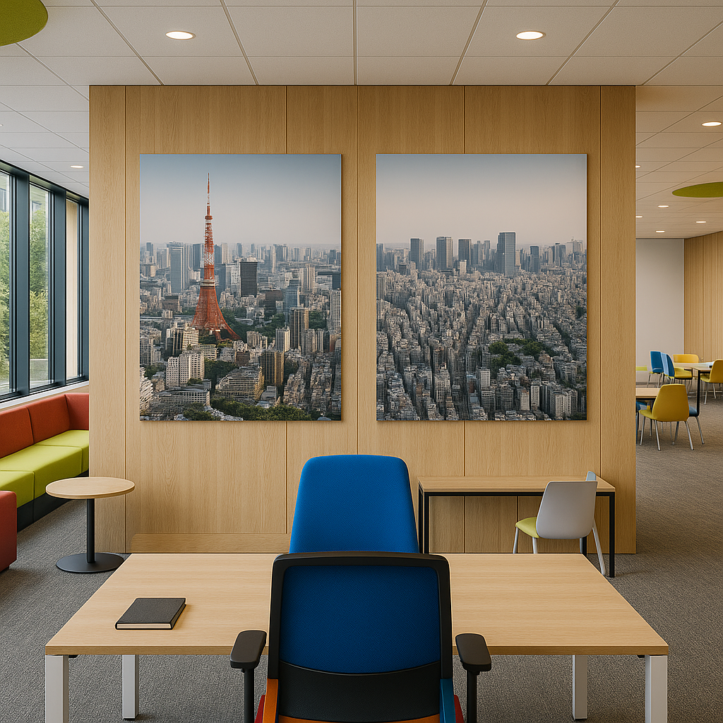 Un esempio di stampa fotografica su forex utilizzata per arredare un ufficio corporate di un'importante ditta di Bologna