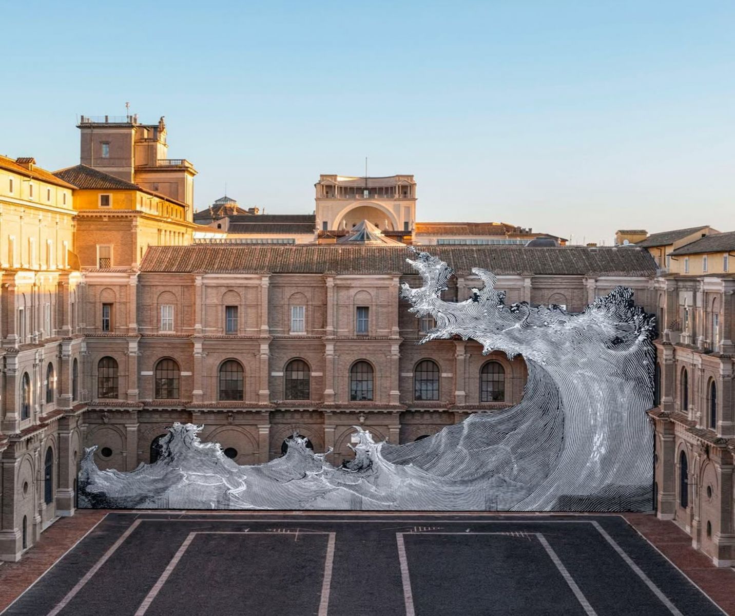 Una veduta di insieme dell'installazione di arte contemporanea site specific Diluvium di Jr e realizzata dal nostro laboratorio fotograrico profesisonale1